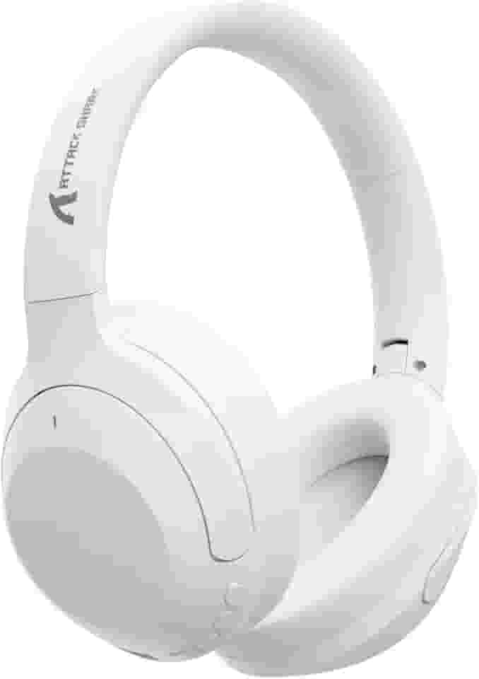 ATTACK SHARK G300 Fone de ouvido sem fio com cancelamento de ruído ativo,supra-auricular,ultraleve,dobrável,com fio/Bluetooth,20 horas de reprodução,microfone integrado,para viagens,escritório(Branco)