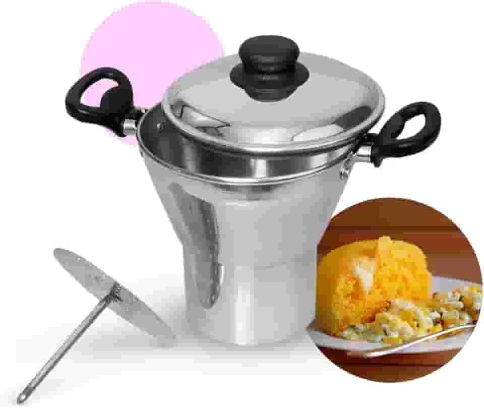 Cuscuzeira Pequena De Alumínio – Panela A Vapor Para Legumes e Cuscuz – Cuscuzeira Individual Compacta, Ideal Para Cozinhar No Vapor