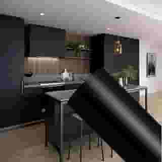 Papel de Parede Adesivo Preto Decorativo 5 metros = 1 Rolo de 5m X 45cm Para Parede Móveis Geladeiras Eletrodoméstico