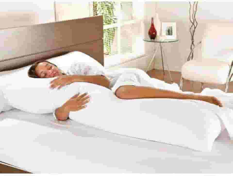 Travesseiro De Corpo Com Fronha Mega 100% Algodão Branco