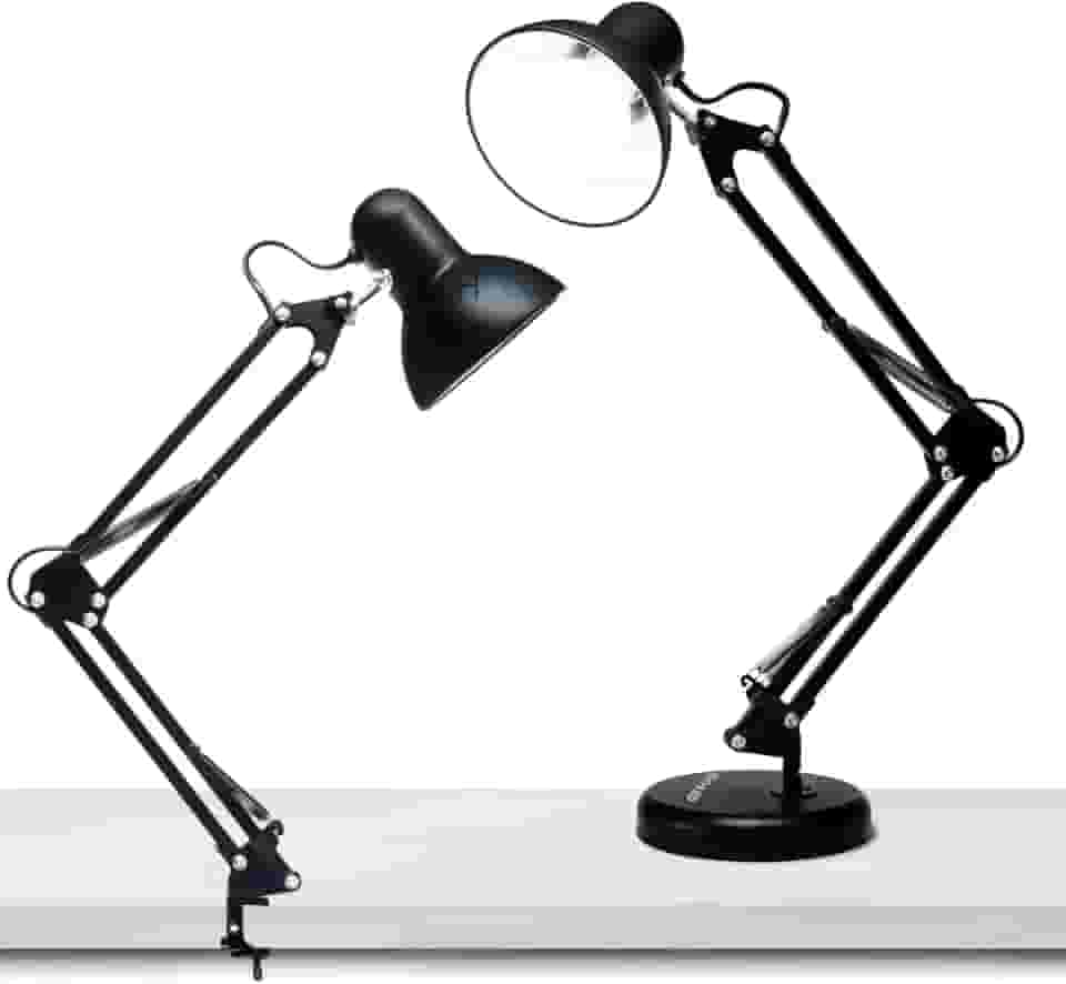 Luminária Articulada De Mesa Abajur Tipo Pixar Com Base E Garra (Preto)