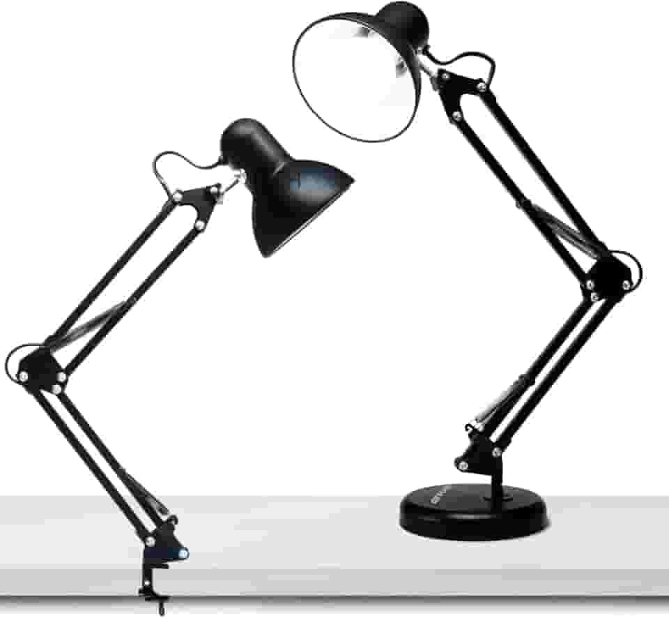 Luminária Articulada De Mesa Abajur Tipo Pixar Com Base E Garra (Preto)