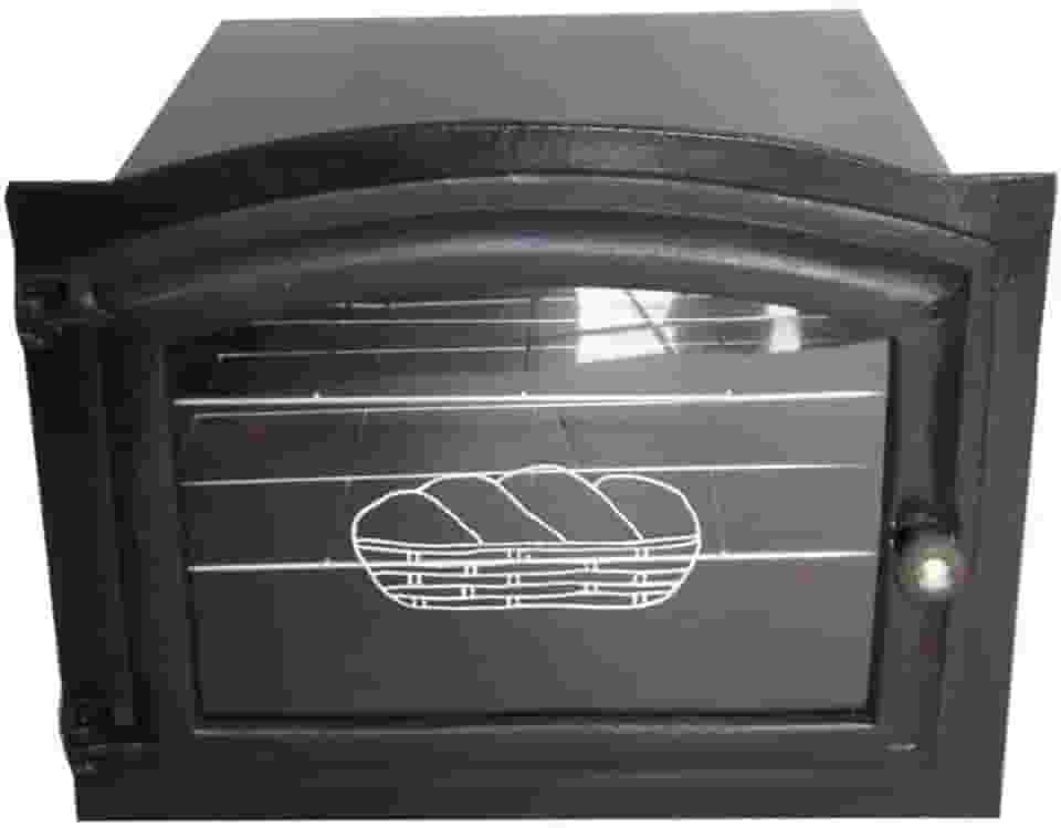 Forno Ferro Fundido Porta Vidro Fogão A Lenha 48x35x30cm P