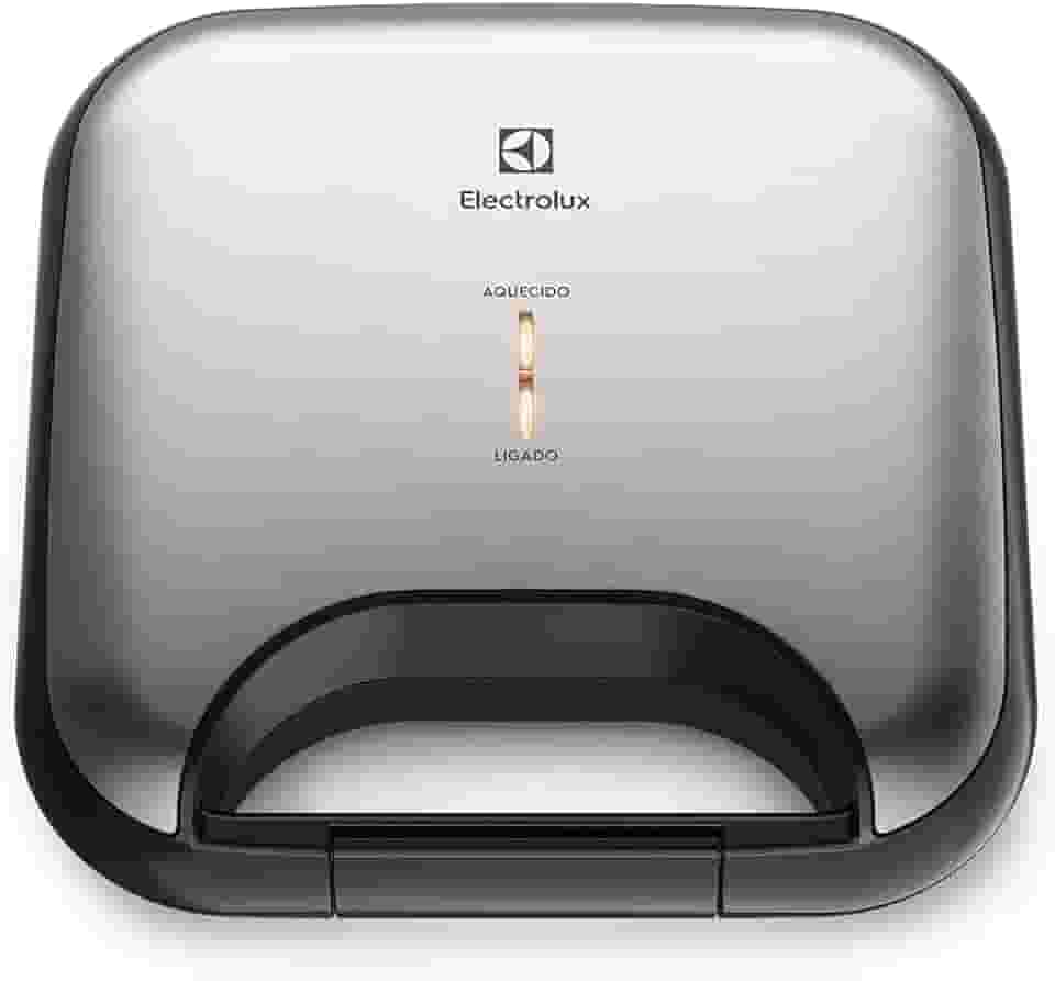 Sanduicheira grill chapa ondulada elétrico Electrolux antiaderente inox ESG20 127v
