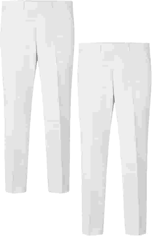 KIT 2 Peças - Calça Social Masculina Slim Branca Calça de Terno Tecido Panamá Calça Formal Alfaiataria Homens