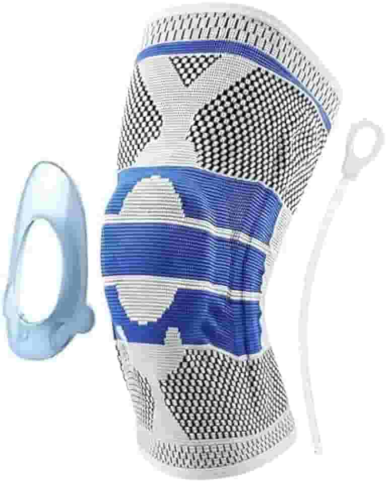 Joelheira de Compressão Ortopédica Flexível com Hastes Internas Flexíveis Silicone para Academia Corrida Jiu Jitsu Esportes Vários Tamanhos (Extra Grande - XL)