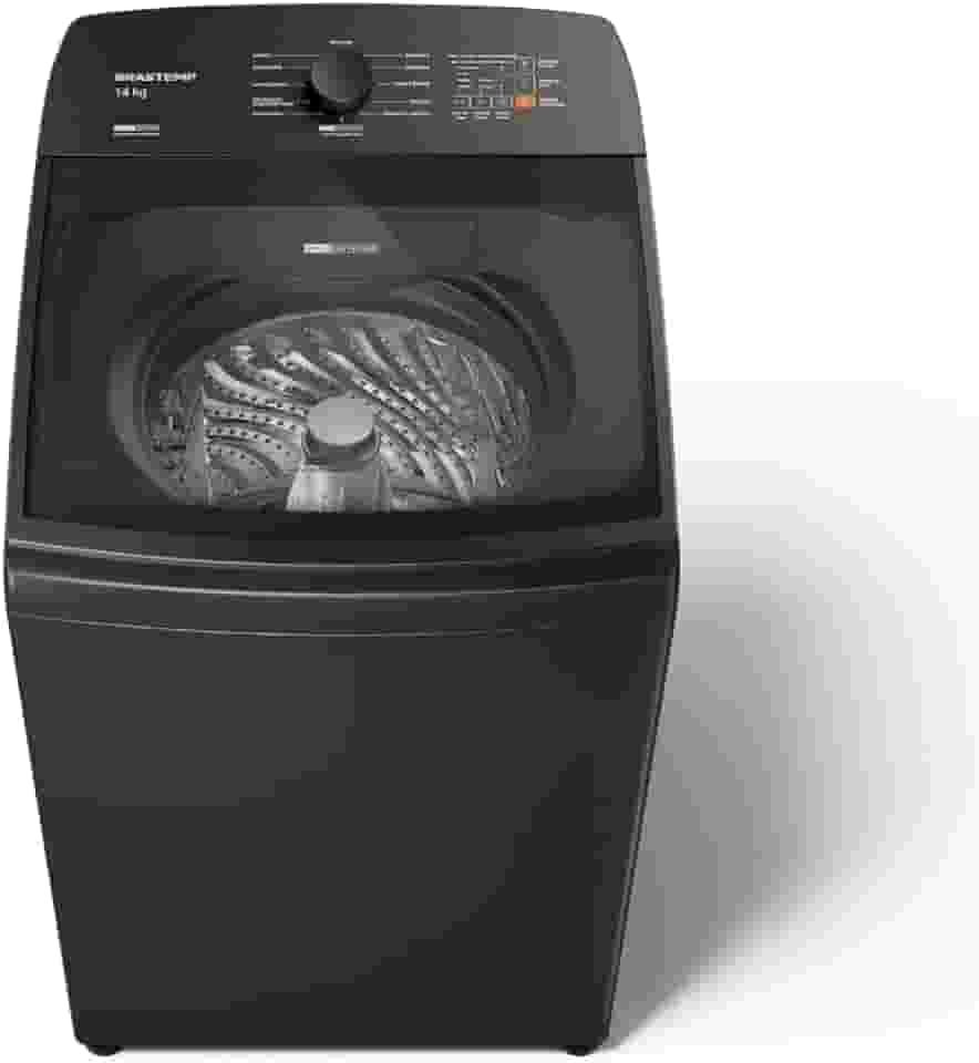 Máquina de Lavar Cinza Platinum Brastemp 14kg com Smart Sensor e Função Reduzir Tempo - BWJ14A9 110v