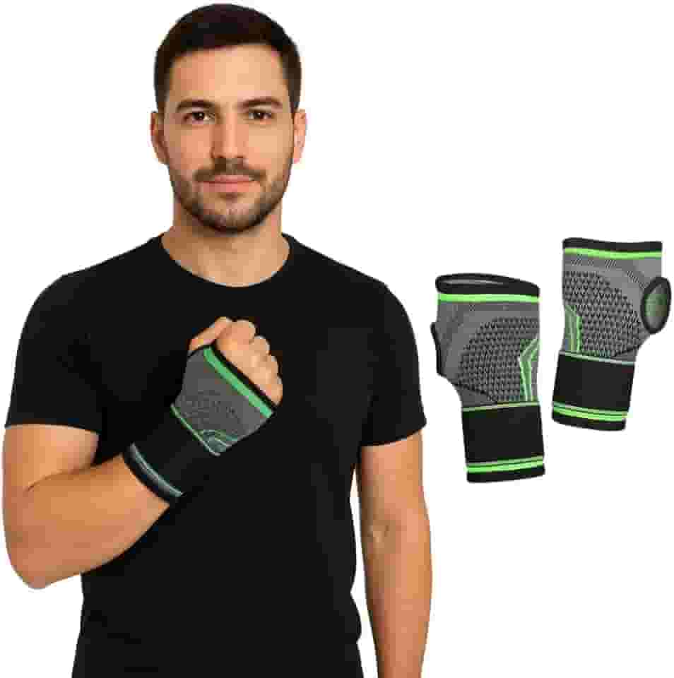 Kit 2 Munhequeiras Ortopédicas de Compressão Ajustável – Alívio da Dor, Estabilidade e Proteção Muscular