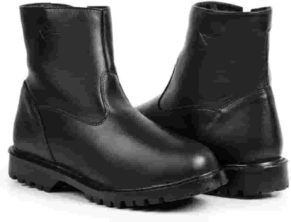 Bota Masculina de Inverno em Couro Forrada com Lã Imperméavel - Quebec