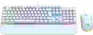 Kit Teclado Mouse Mecânico Abnt2 Gamer Led Rgb Iluminado Branco