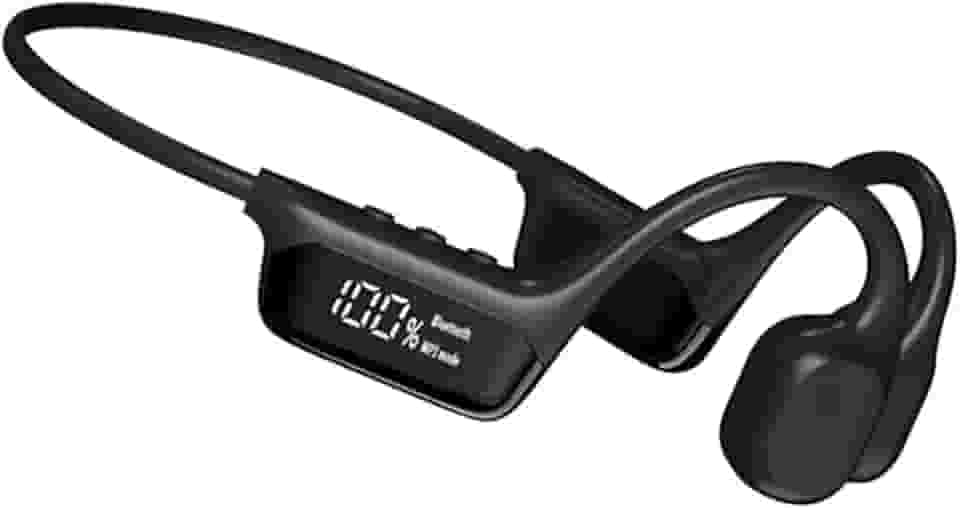 Fone de ouvido IPX8 à prova d'água de condução óssea sem fio Bluetooth 5,4 + 32 GB de RAM MP3 Player HiFi Music Sport Swimming Headset com microfone (preto)