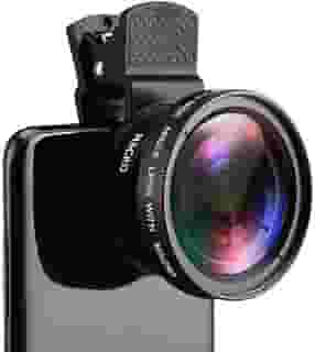 Lente profissional 2 em 1 clipe universal 37 mm lente para celular 0,45 x 49uv super grande angular + lente macro HD para todos os smartphones