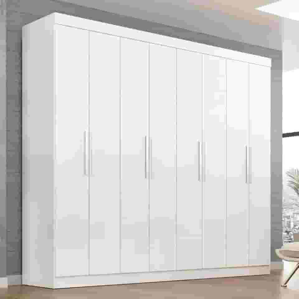 Guarda Roupa Casal Lisboa 8 Portas 4 Gavs Branco