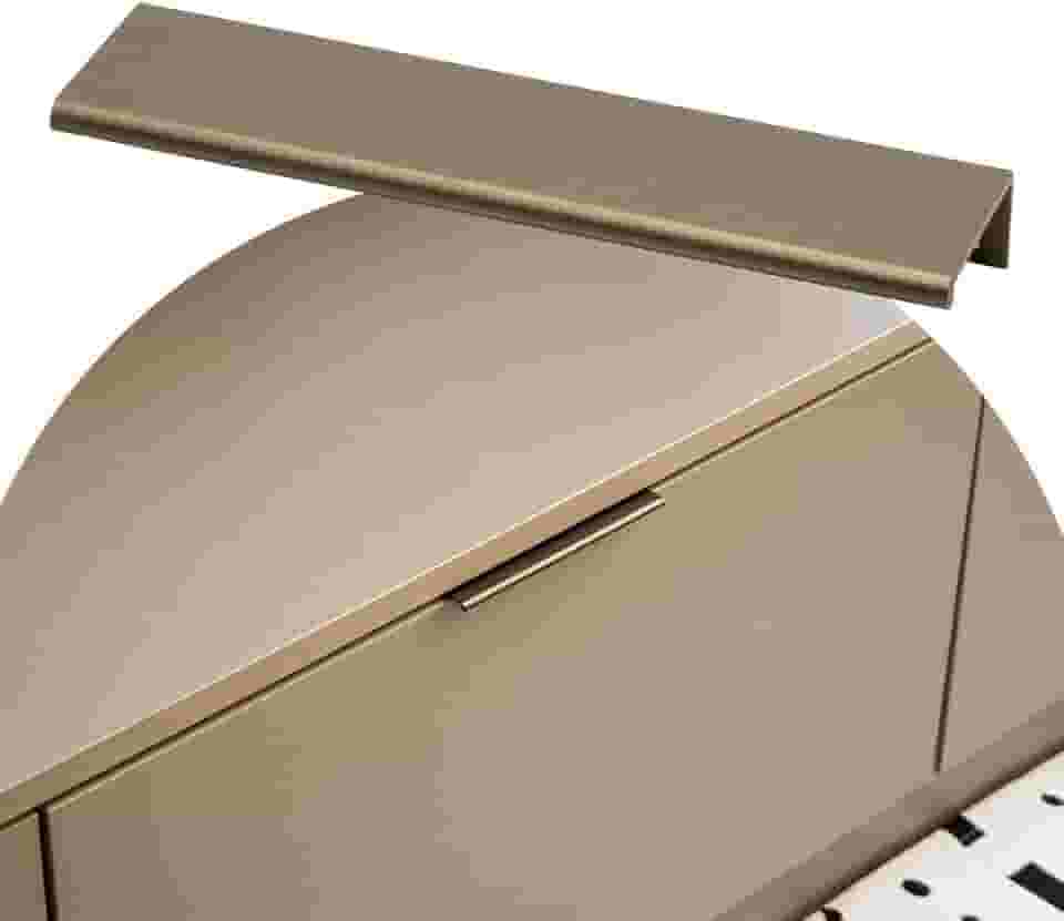 10 Puxadores De Gaveta Slim Alumínio Tito C/Parafusos 9,6cm (Bronze Fosco)