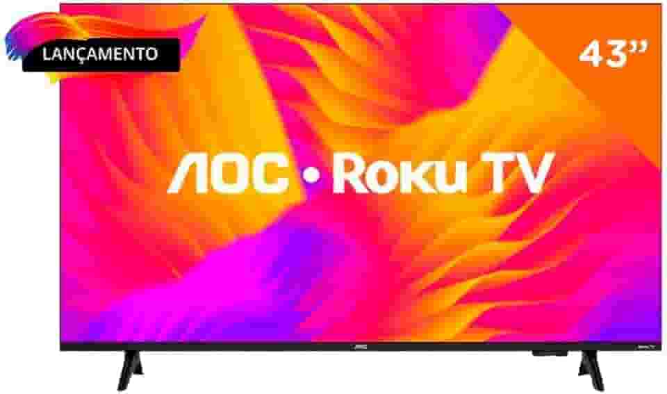 Smart TV 43" LCD LED AOC 43S5155/78G - Wi-Fi DLED FHD, Quad Core, HDMI USB