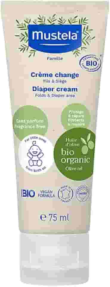 Mustela Creme Preventivo De Assaduras Bio 75Ml - Pomada Antiassadura Vegana Com 99% De Ingredientes De Origem Natural Para Toda A Família