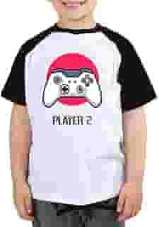 Camiseta infantil player 2 camisa blusa gamer geek jogos fun