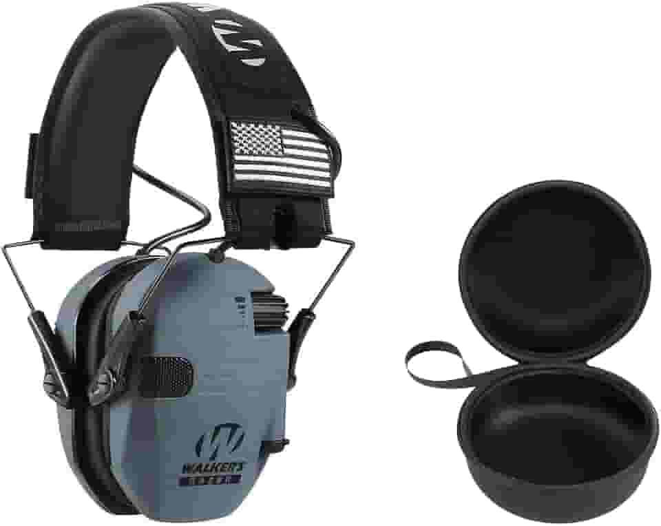 Proteção de Redução de Ruído Adulto, Abafador Protetor de Ouvido Tático, Abafador De Ruído Eletrônico Walkers Razor, Abafador Tiro Esportivo (Cinza)
