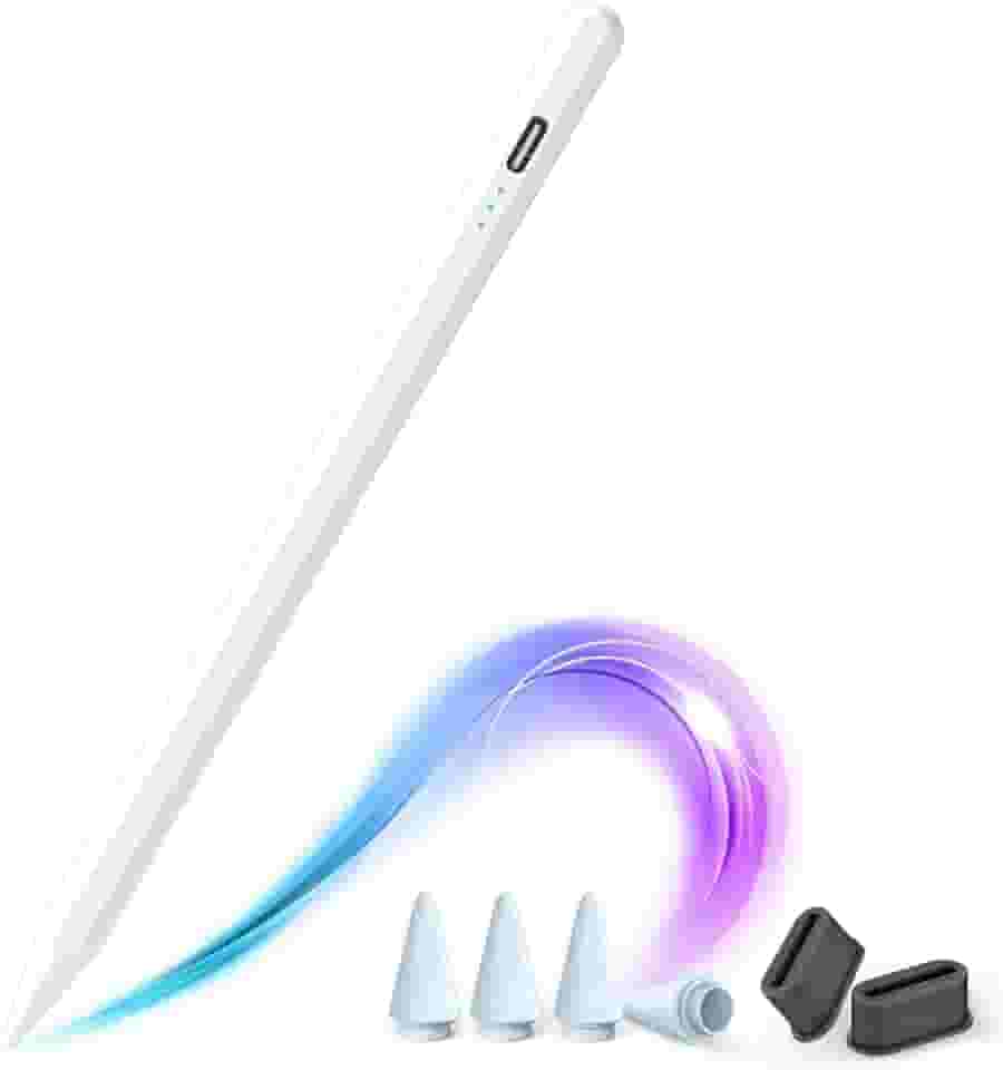 Caneta para iPad, Pencil para Ipad, com Palm Rejection e 4 Ponta de Alta Precisão (Compatível com todos iPads lançados em 2018 e Posteriormente)