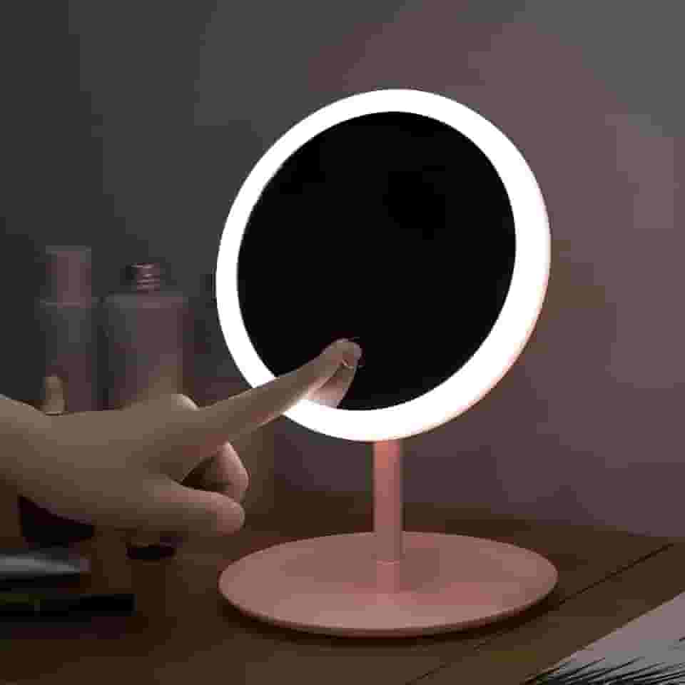 Espelho Para Maquiar Penteadeira Camarim De Maquiagem Com Luz Led Touch E Aumento Portátil