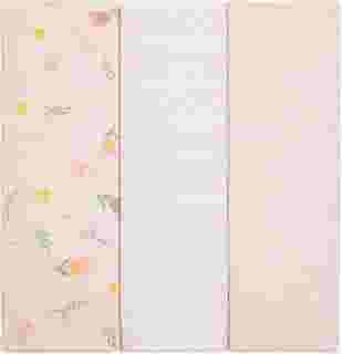 Kit 3 Cueiros Flanelados Dupla Face 100% Algodão – Estampados, Macios, Confortáveis p/Bebê, 80x50cm (Tulipa)