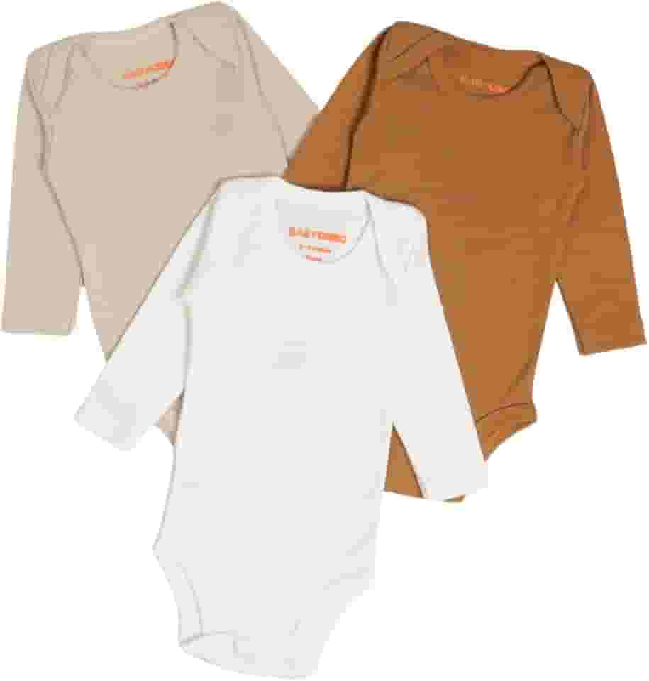 Kit 3 Body Minimalista Manga Longa Para Bebê Unissex Menina Menino Baby Greg - 100% Algodão 0 A 9 Meses