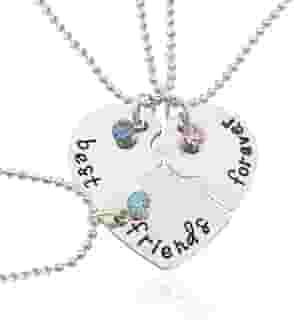 3 Peças Colar Melhores Amigas Coração Best Friends Forever