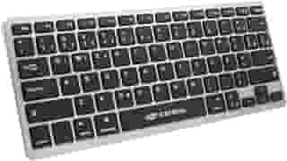 C3Tech, K-BT50BK, Teclado Bluetooth Recarregável, sem fio, compacto atalhos Multimidia Anti-Respingo bateria interna recarregavel com cabo USB tipo C, Preto