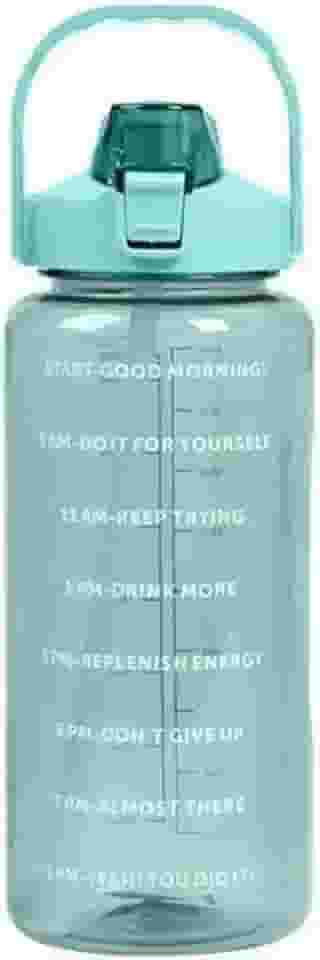 Garrafa de Água 2 Litros com Canudo para Esportes Academia Corrida Acampamento Escola Squeeze Casa Buritis (Verde)