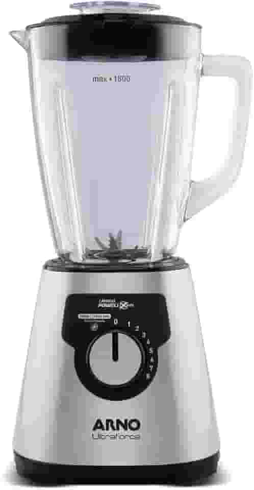 Liquidificador Arno Ultraforce 1400W LN92, Inox, com 6 Lâminas Powelix Pro, Jarra de Vidro de 2.2L, Resistente a Choque Térmico e Tecnologia Limpa Fácil, 110V
