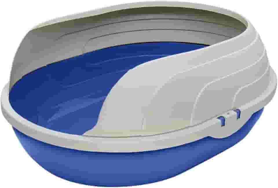 Banheira para Gatos com Arco, Azul, Grande 47x38cm, Bandeja Removível