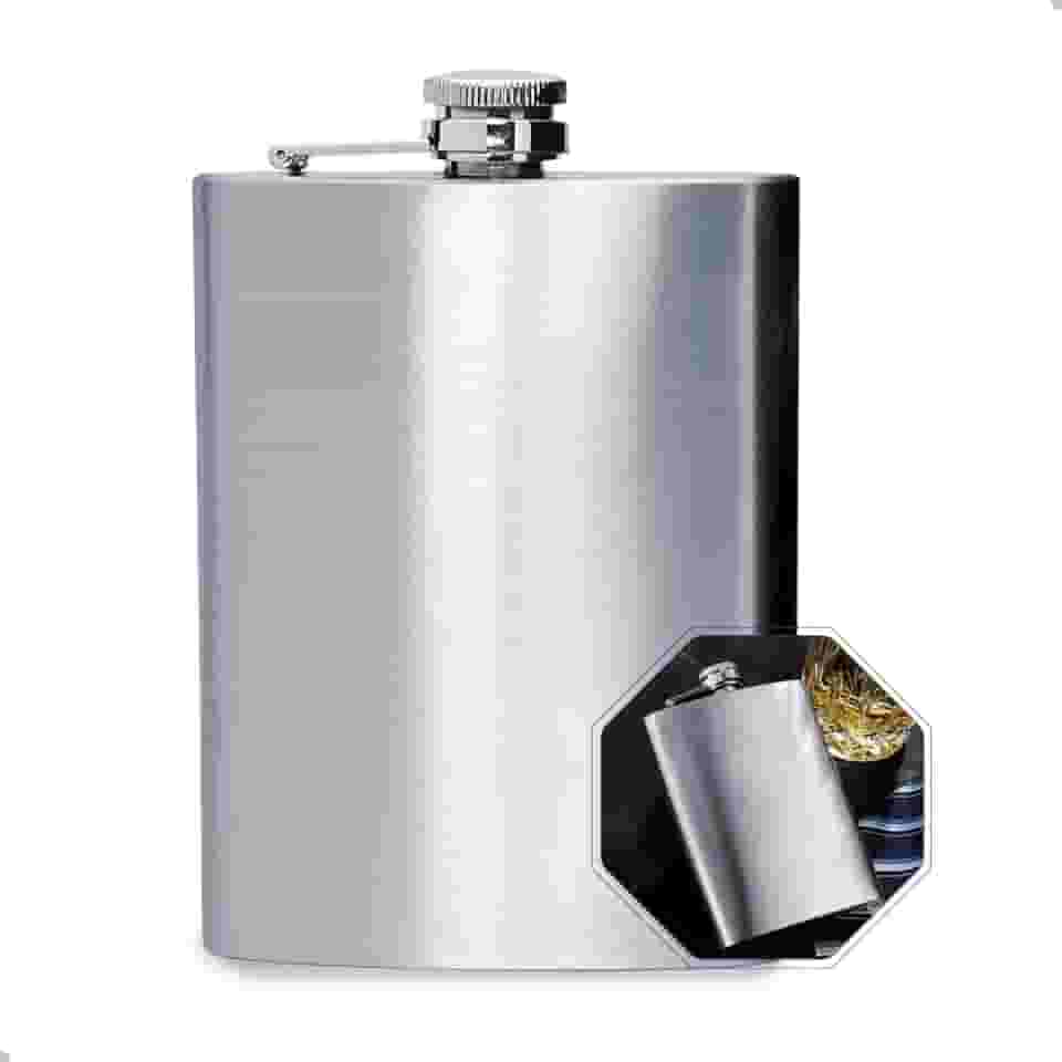 Cantil De Bolso Em Aço Inox Porta Bebidas Portátil Whisky