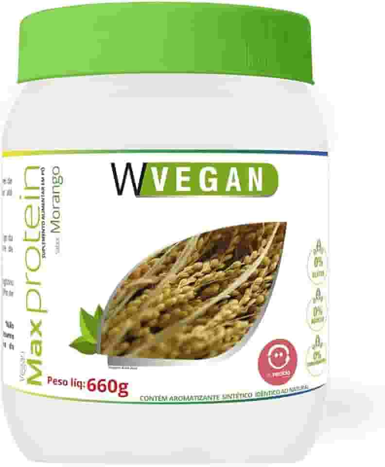 W Vegan Max Protein 660G Morango - Proteina Arroz E Ervilha Wvegan