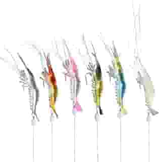 Kit 6 Iscas Camarão Artificial Robalo Tucunaré Corvina Pesca