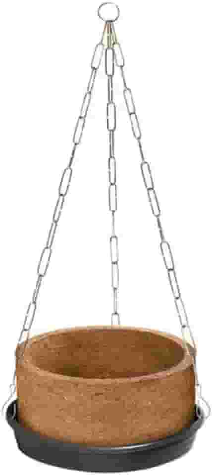 Vaso Nutricoco De Fibra De Coco 03 Completo Para Samambaia Com Suporte de Parede E Prato