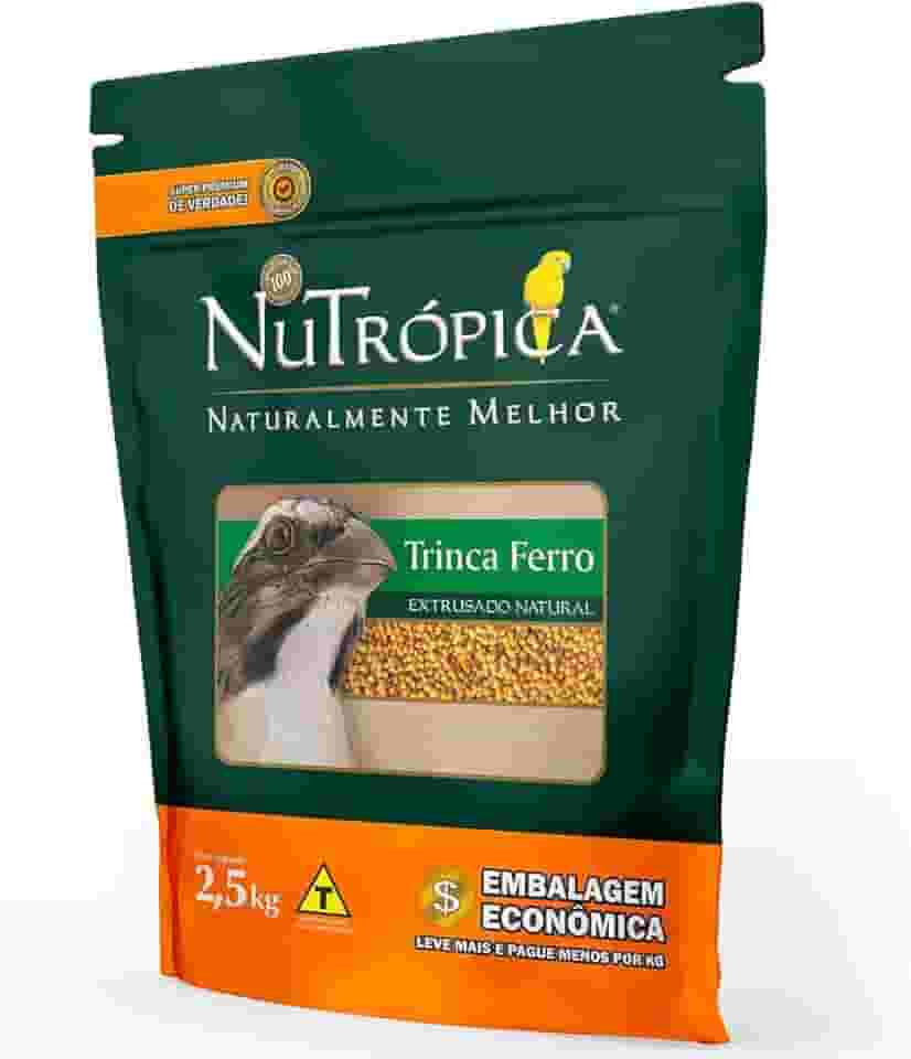 Ração Nutrópica Extrusada Super Premium Trinca Ferro Natural - 2,5kg Alimento Completo Pixarro Sabiá Saíras Sanhaço Pássaros e Aves Frugívoras