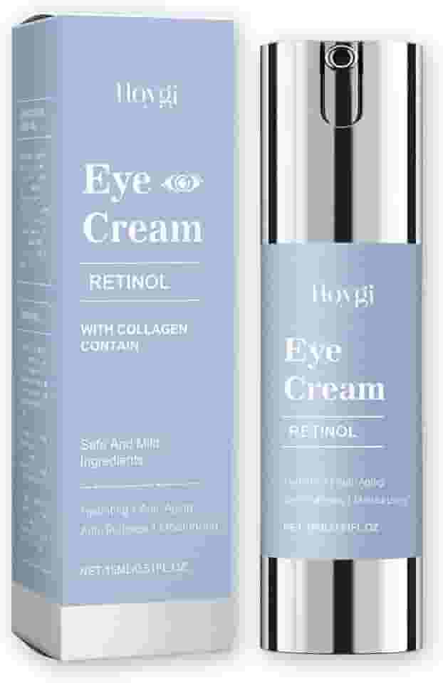 Creme para olhos retinol para olheiras e rugas - Tratamento avançado de reparo noturno com ácido hialurônico e vitamina E | Reduz o inchaço, linhas finas e bolsas oculares | Testado por