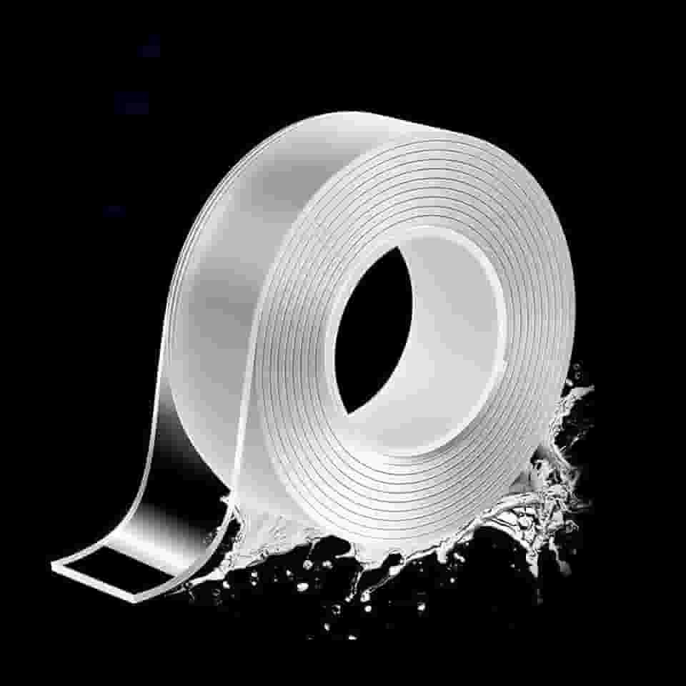 Fita dupla face resistente transparente forte adesiva, fita adesiva nano dupla face para parede, mesa, azulejo, casa, escritório, decoração de casa de banho (32,8 pés)