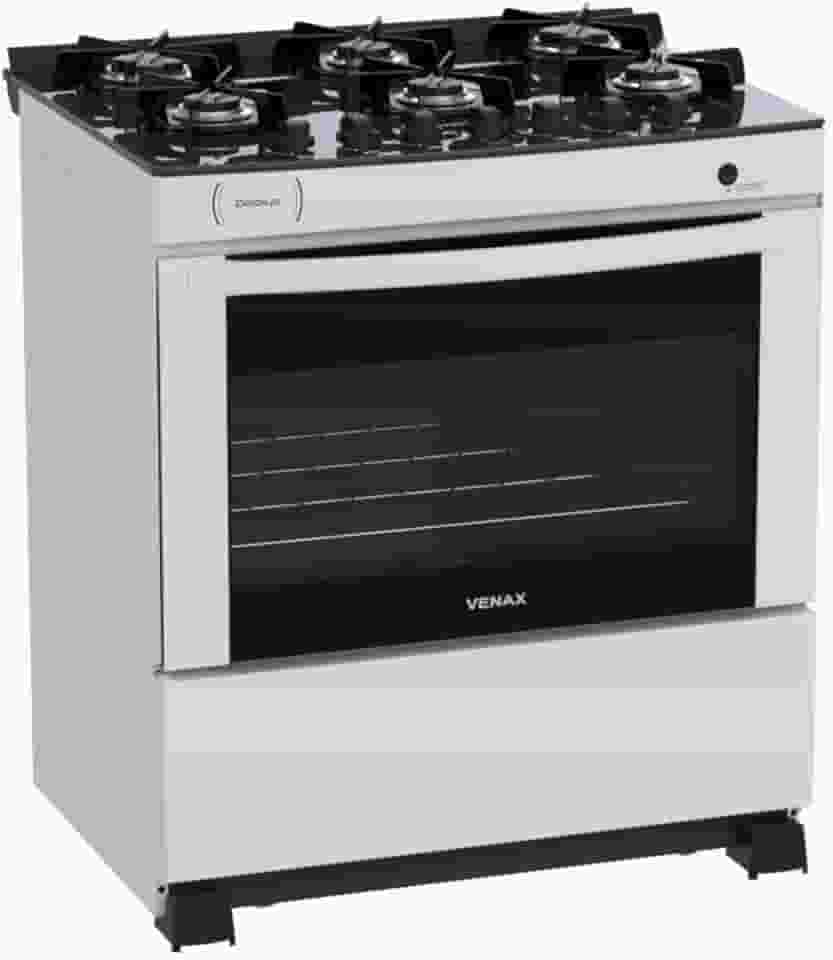 Fogao 6 Bocas Venax Delplus Vitreo Bl Branco Gas Glp