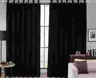 Cortina Tecido Blackout Corta Luz 80% para Sala, Quarto e Escritório 2,70 X 2,30m (Preto)