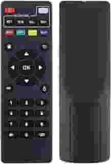 Controle Remoto Universal para TV Box 4K, Smart TV, com Teclado Numérico e Botões de Navegação, Preto