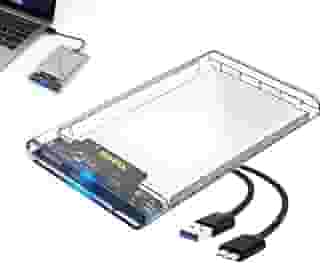 Case Externa Para HD Transparente USB 3.0 Sata 3.0 Suporta SSD e HD até 5TB Alta Velocidade Premium Compacto Plug Play Compatível Windows Mac