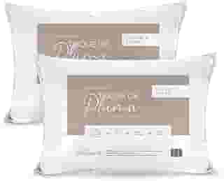 Kit 02 Travesseiros Toque de Pluma Pena Firme Percal 180 Fios 70x50cm Antiestresse, Lavável, Antiácaro, Antialérgico