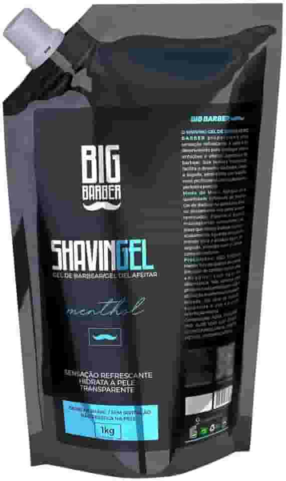 Shaving Gel De Barbear Menthol 1kg Refil Atacado Big Barber