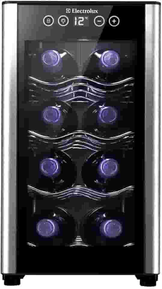 Adega ACB08 Electrolux 8 garrafas 1 Porta Preta Acabamento em Alumínio - Bivolt
