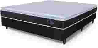 Cama Box Casal King Colchão Com Molas Ensacadas City Pillow Top 193x203x61cm Preto/Branco