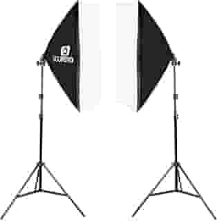 SOU FOTO Kit Softbox Duplo Profissional Iluminação Luz Continua para Fotografia e Video | 2x Softbox 50x70cm e 2x Tripés 2 metros | Modelo Duo