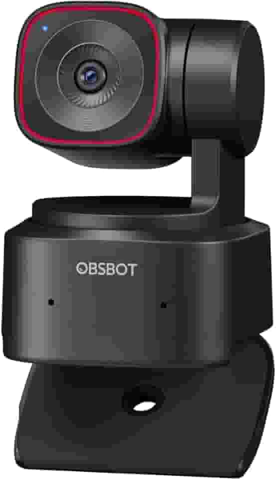 OBSBOT Tiny 2 Lite 4K Webcam PC, câmera de streaming PTZ com rastreamento IA e sensor 1/2", controle gestos HDR microfones webcam computador mesa laptop reunião videochamadas 4K@30fps / 1080@60fps