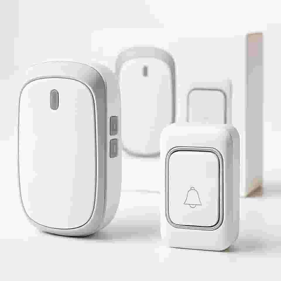 Campainha Sem Fio Residencial, Bivolta 110-220V, Longo Alcance de Comunicação, Não Precisa de Cabos, Resistente a Chuva, Kit Completo Com Campainha, Receptor, Pilha e Fixadores, 36 Tipos de Toques