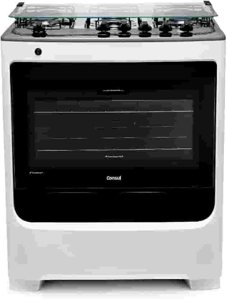 Fogão de Piso Consul 5 Bocas Branco com Acendimento Automático e Botões Removíveis - CFS5NAB BIVOLT